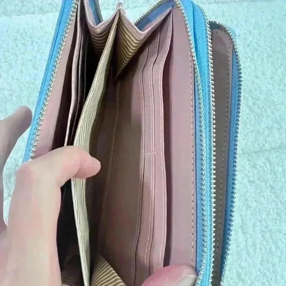 Trendy Color-Block Long Wallet  with Multiple Compartments - - Picture 6 of 9